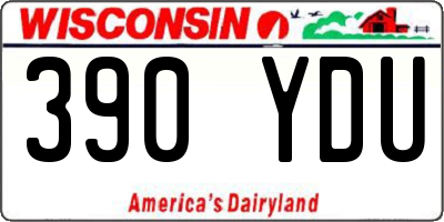 WI license plate 390YDU