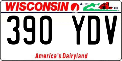 WI license plate 390YDV