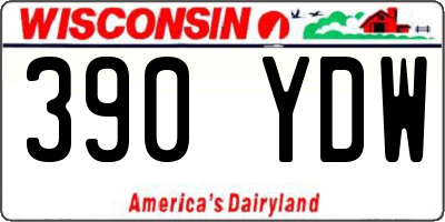 WI license plate 390YDW