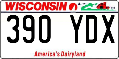 WI license plate 390YDX
