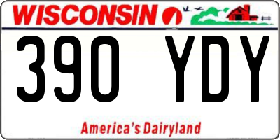 WI license plate 390YDY