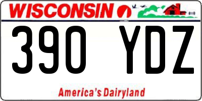 WI license plate 390YDZ