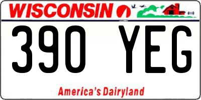 WI license plate 390YEG