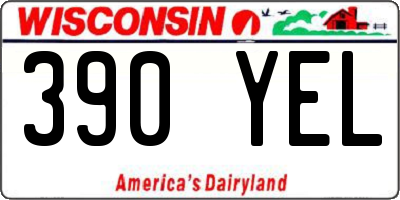 WI license plate 390YEL