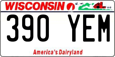 WI license plate 390YEM