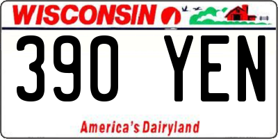 WI license plate 390YEN