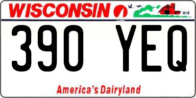 WI license plate 390YEQ
