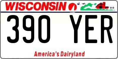 WI license plate 390YER