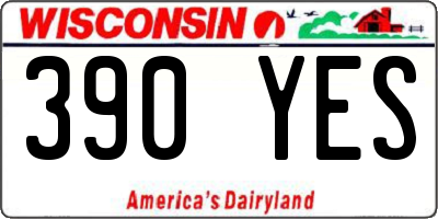 WI license plate 390YES