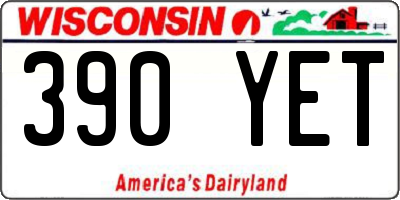 WI license plate 390YET
