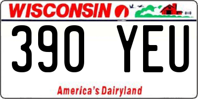 WI license plate 390YEU