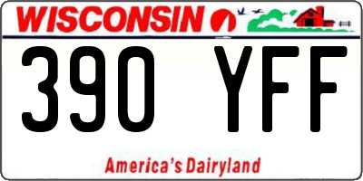 WI license plate 390YFF