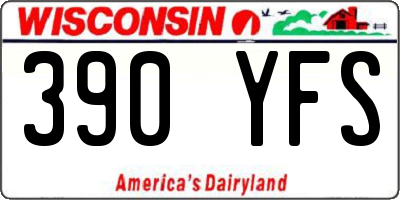 WI license plate 390YFS