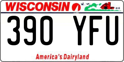 WI license plate 390YFU