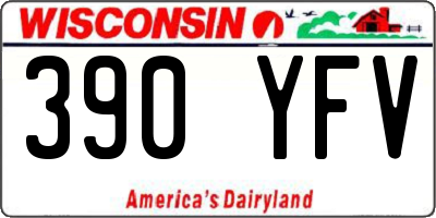 WI license plate 390YFV