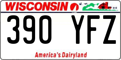 WI license plate 390YFZ