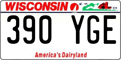 WI license plate 390YGE