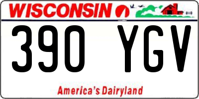 WI license plate 390YGV