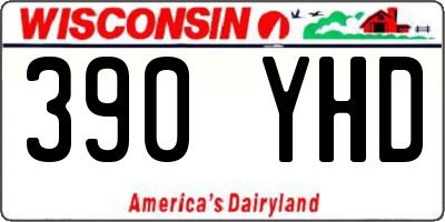 WI license plate 390YHD