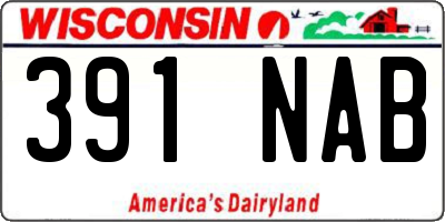 WI license plate 391NAB