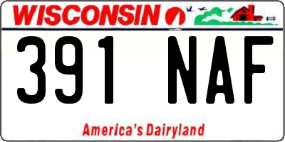 WI license plate 391NAF