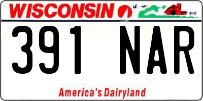 WI license plate 391NAR