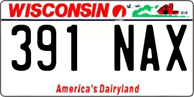 WI license plate 391NAX