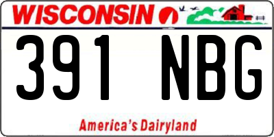WI license plate 391NBG