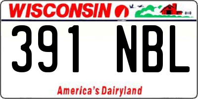 WI license plate 391NBL