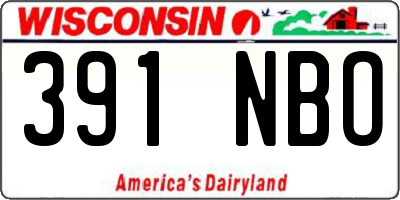WI license plate 391NBO