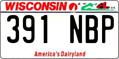 WI license plate 391NBP