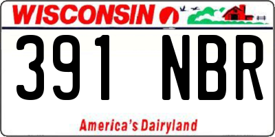 WI license plate 391NBR