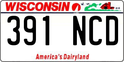 WI license plate 391NCD