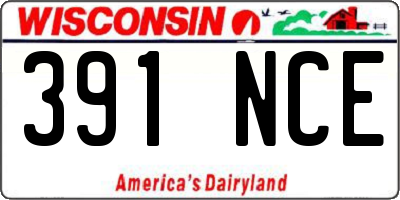 WI license plate 391NCE