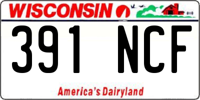 WI license plate 391NCF