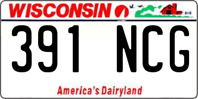 WI license plate 391NCG