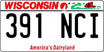 WI license plate 391NCI