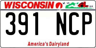 WI license plate 391NCP