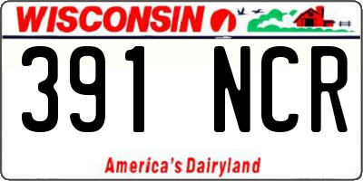 WI license plate 391NCR