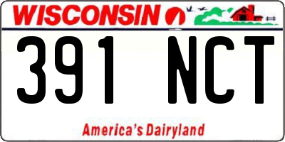 WI license plate 391NCT