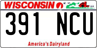WI license plate 391NCU