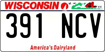 WI license plate 391NCV