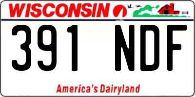 WI license plate 391NDF