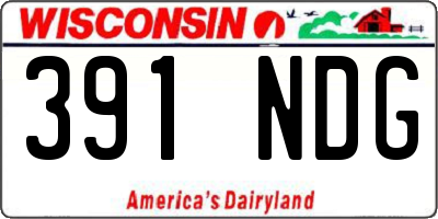 WI license plate 391NDG