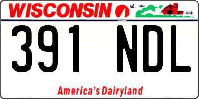 WI license plate 391NDL