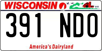 WI license plate 391NDO
