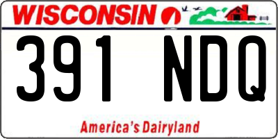 WI license plate 391NDQ