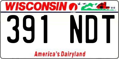 WI license plate 391NDT