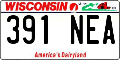 WI license plate 391NEA