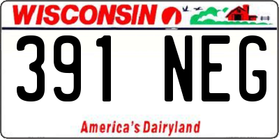WI license plate 391NEG